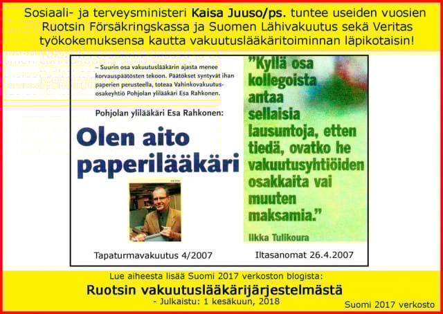 Kerrankin sosiaali- ja terveysministeri, joka tuntee ison kuvan läpikotaisin!