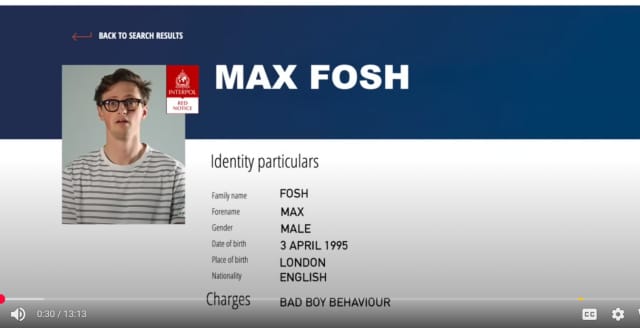 Foshin haave on päästä Interpolin nettisivuille. Saapa nähdä toteutuuko toive koskaan.