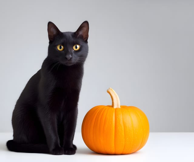 Ei kissoja halloween-koristeiksi.