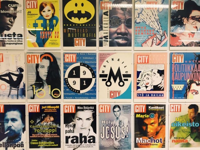 Vanhoja City-lehtiä vierekkäin.
