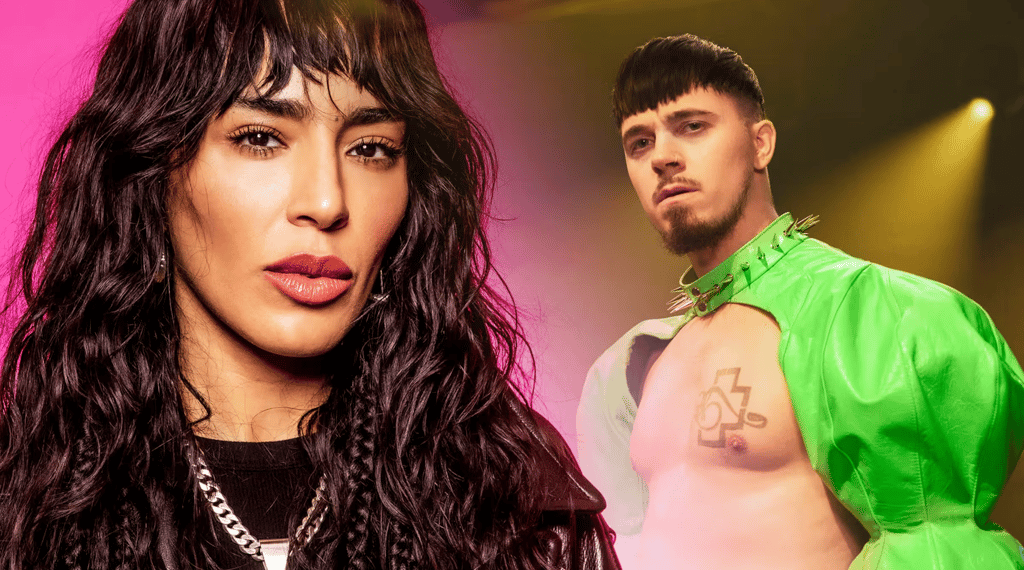 Kuvassa vuoden 2023 Euroviisukilpailijat Loreen ja Käärijä.