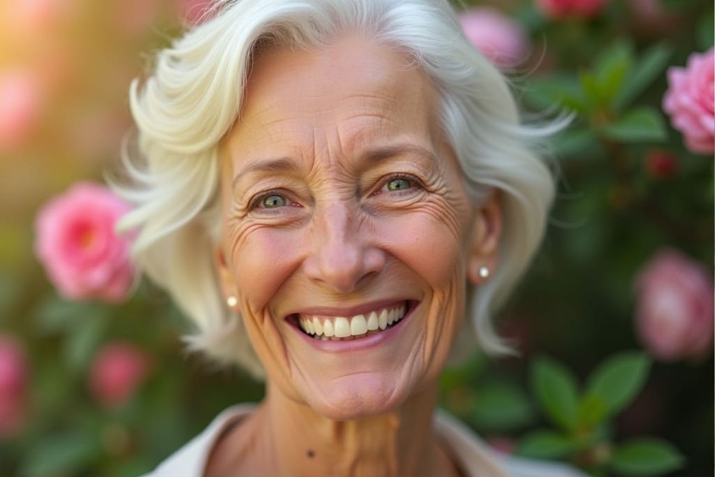 onnellinen nainen keski-iässä uusi ura ja elämä 50 vuotiaana