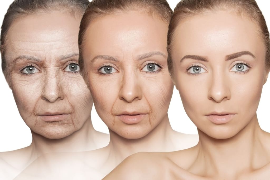 vanheneminen kasvot ennen jälkeen ikääntyminen 40 60 biologiset muutokset