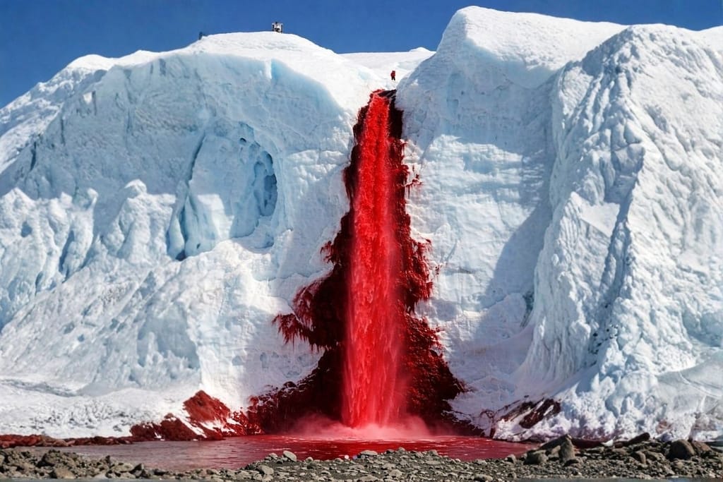 Blood Falls Antarktiksella – punainen vesiputous jäätikön keskellä