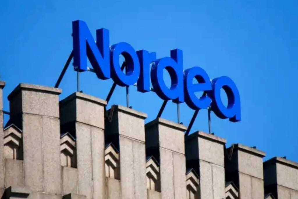 Nordea-pankin kyltti talon katolla