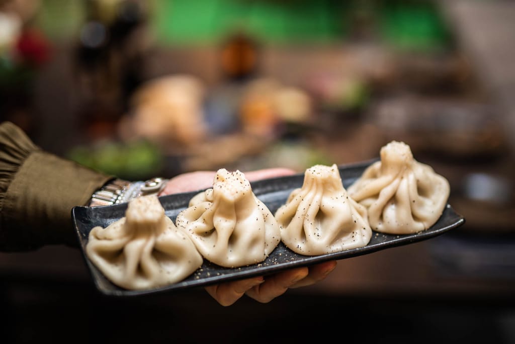 Khinkali-nyyttejä ravintola Rionissa.