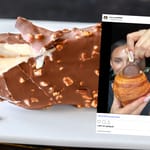Älyhelppo jäätelöniksi. Taustalla Magnum-puikko, edessä kuvakaappaus Instagram-postauksesta.