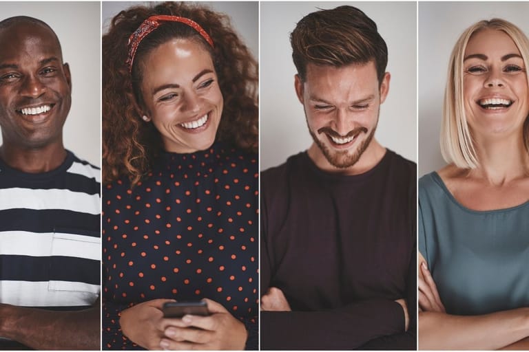 ihmiset nauramassa huumorintaju vetovoima evoluutio miksi huumori on seksikästä