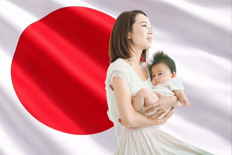 äiti ja vauva Japani syntyvyys kriisi perhe Japani väestökehitys