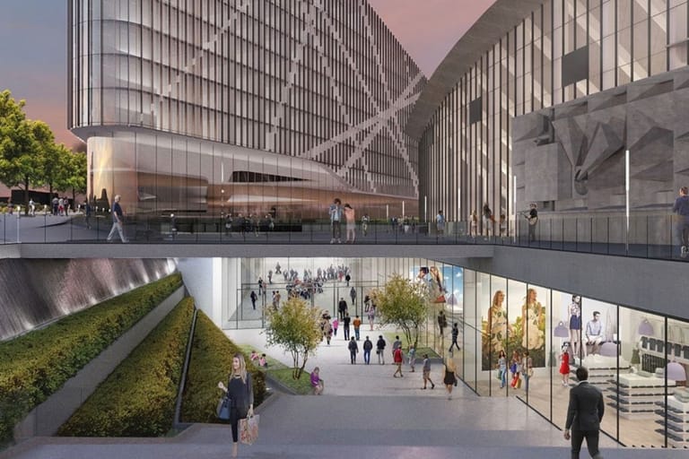 Havainnekuva Garden Helsinki -areenasta ja uudesta kaupunkialueesta Töölössä