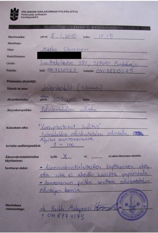 EHKEN JO SUOMEN KUULUISIN MYÖNNETTY LUPA MIELENOSOITTAMISEEN