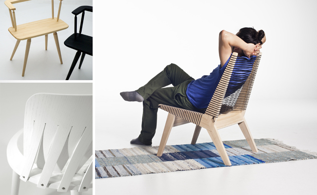 Pääkuva: Jooyeon Lee. Vasen yläkulma: WooChin Chung. Vasen alakulma: Sami Kallio. Muoto ja funktionaalisuus ponnistavat skandinaavisesta perinteestä, tekijät ovat uusia tuttavuuksia.