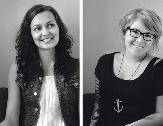 Annika Hotti ja Hilja Mustonen viihtyvät samoissa ympyröissä Hetkisen ulkopuolellakin. Molemmat ovat töissä Hansan Carlingsissa.