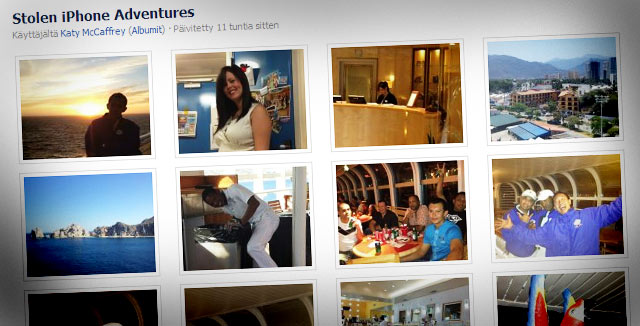 Katy McCaffrey julkaisi Facebookissa puhelimensa seikkailuja maailmalla.