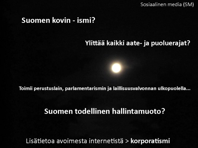 Suomen todellinen hallintamuoto on korporatismi