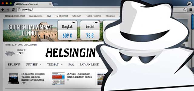 Incognitona liikenteessä.