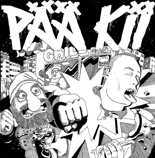 Pää Kiin levyn kannessa vedetään lippatukkaa turpaan grillijonossa.