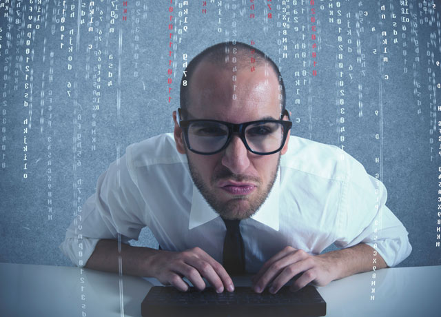 Kuvan mies ei liity ohjelmointiin, koska hän on malli.