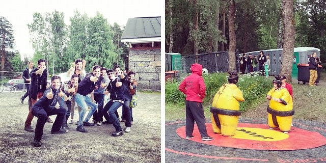 Sateinen sää ei kävijöitä pidätellyt.