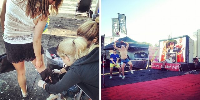 Ruississa riitti tekemistä myös keikkojen välissä.