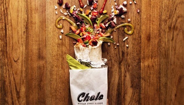 Cholon burrito levähtäneenä.