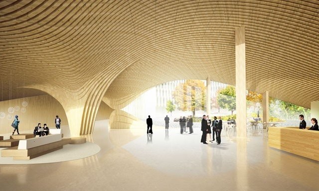 Puu pääsee oikeuksiinsa Wood Cityn aulassa.