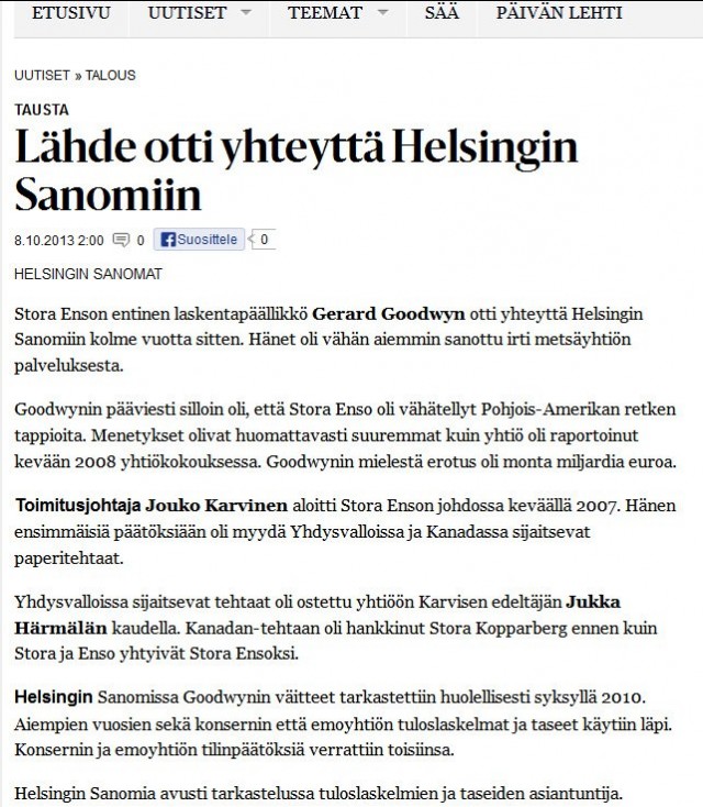 "Goodwynin mielestä erotus oli monta miljardia euroa."