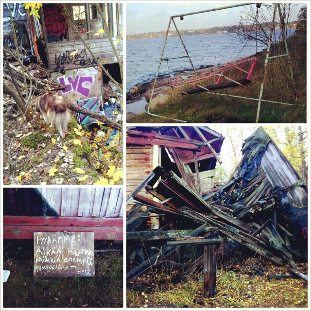 Hyvä kun oli hurja vahtikoira Sahrami mukana - alue on ihanvähän spooky.