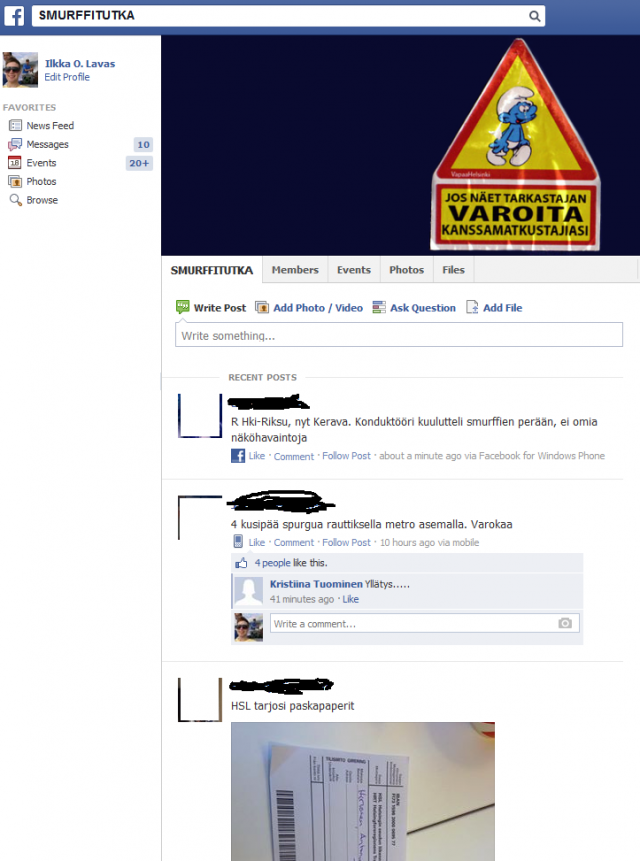 Smurffitutka Facebookissa