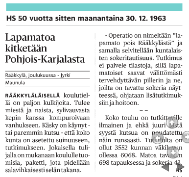 Vuoden 2013 viimeisen päivän Hesarissa