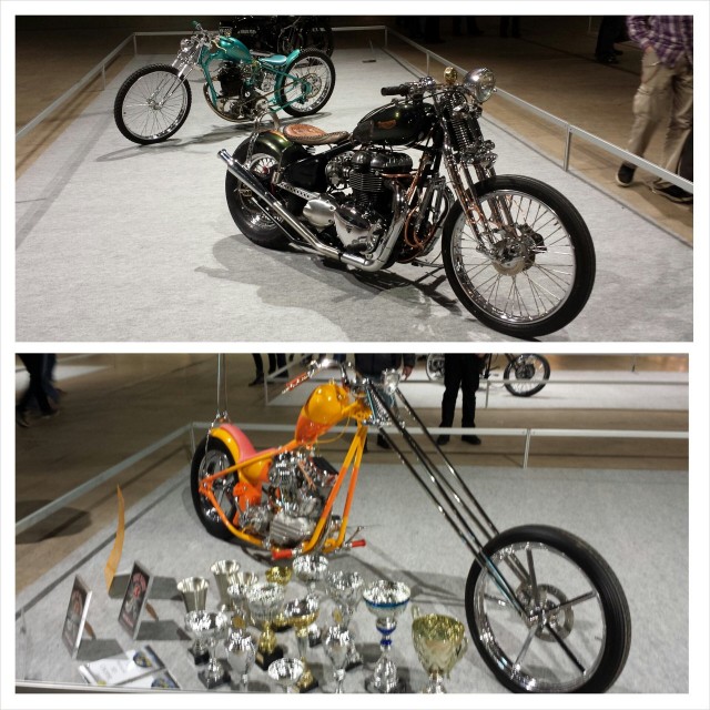 Upeasti tuunattuja moottoripyöriä.