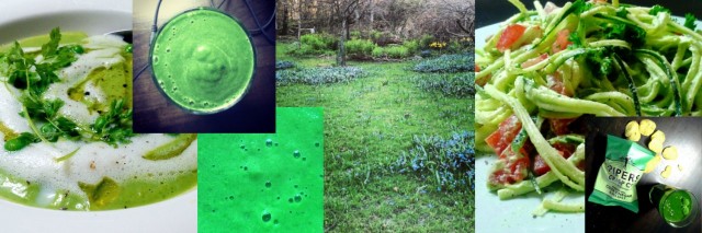 Keväisen vihreän brunssin ainekset