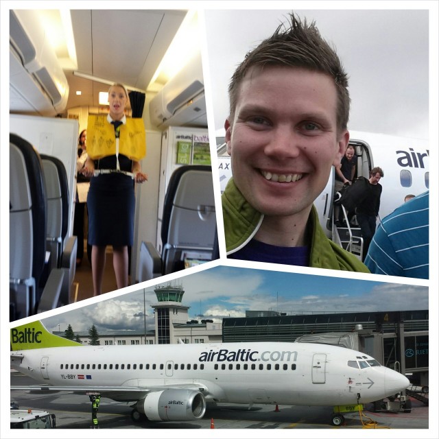 AirBalticin tyytyväinen matkustaja.