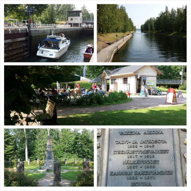 Vääksyn kanava on mainio taukopaikka. Jätskiä ja kahvia sekä mukava katsella ohimeneviä paatteja. Välillä voi pysähtyä muistomerkin paikalle miettimään millaisia vaikeita aikoja Suomessa on ollut.