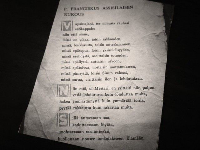 Fransiscus Assisialaisen rukous.