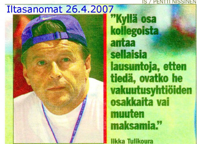 Isot rispektit Tulikouralle tästä lausunnosta.