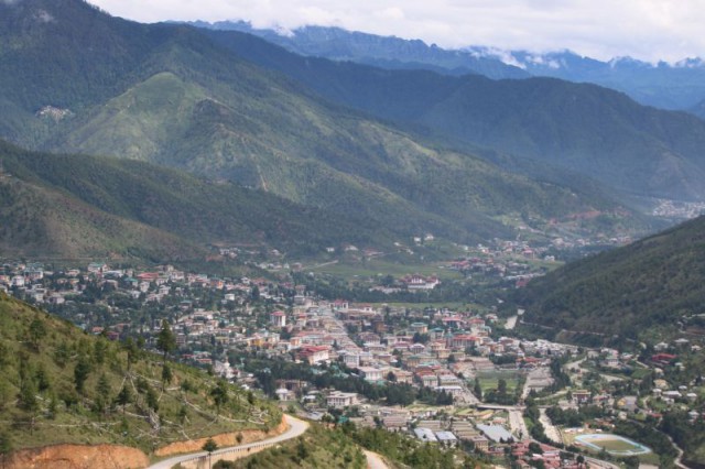 Thimphu 2400 metriä merenpinnan yläpuolella.