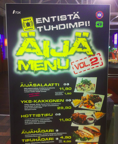 Klassinen huoltoaseman äijämenu, kuva netistä
