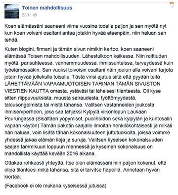 Annetaan hyvän kiertää.