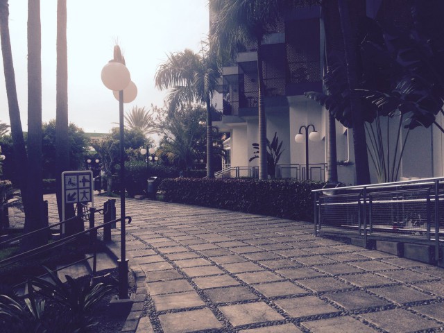 Hotellimme sisäpiha.