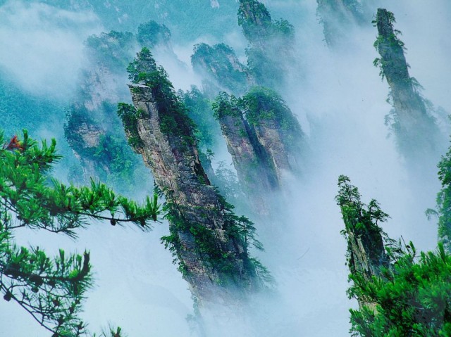 Hauskan näköistä vuoristoa, Zhangjiajie National Forest Park
