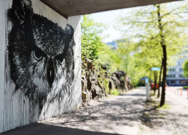 Pasilassa sijaitseva pöllö on Jussi TwoSevenin ja Helsingin taidemuseon yhteystyötä.