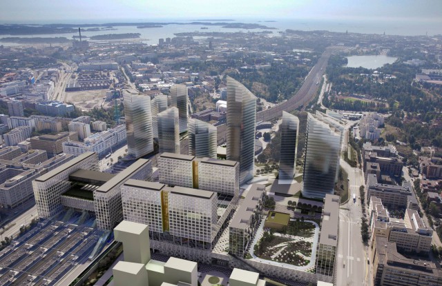 Havainnekuva tulevasta Pasilasta.