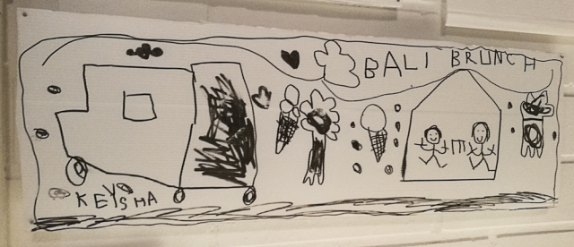 Tässä kuvassa seikkailee Bali Brunchin ruokarekka. Saa nähdä milloin sellainen nähdään oikeasti liikenteessä.