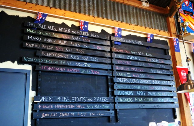 Australialaisen ruoan lisäksi Woolshedin erikoisolut-tarjonta on kattava.