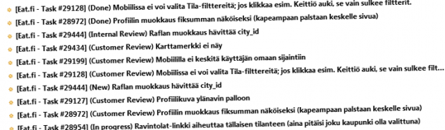 Bugeja, lisää bugeja! Näitä on korjailtu paljon viime viikkoina.