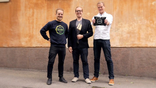 Slurpin kolme perustajaa Rafael Linnankoski (vas.), Manuel Linnankoski ja Tero Rehula.
