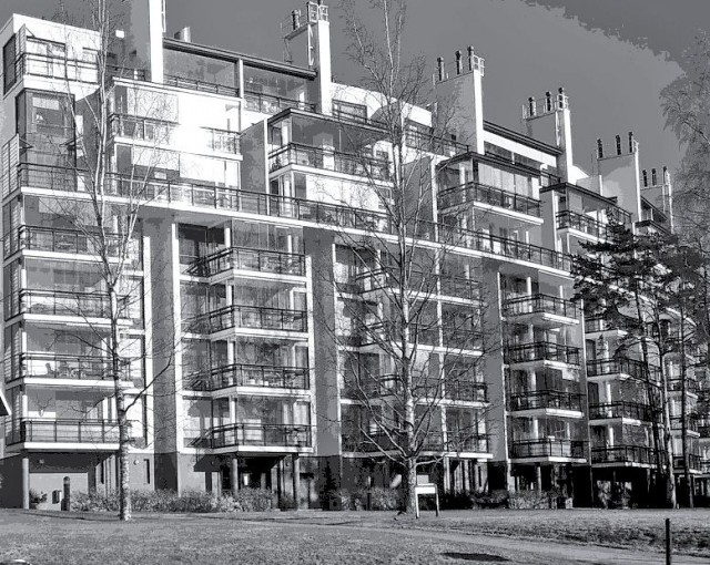 Merikannonrannan talon kaarevaa muotoa