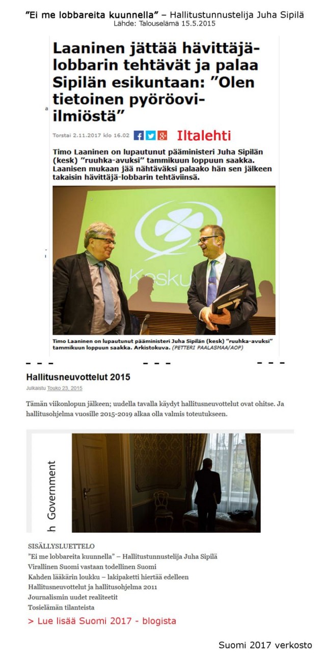 Lobbaus ja lobbarit osana hallituskoneistoa.