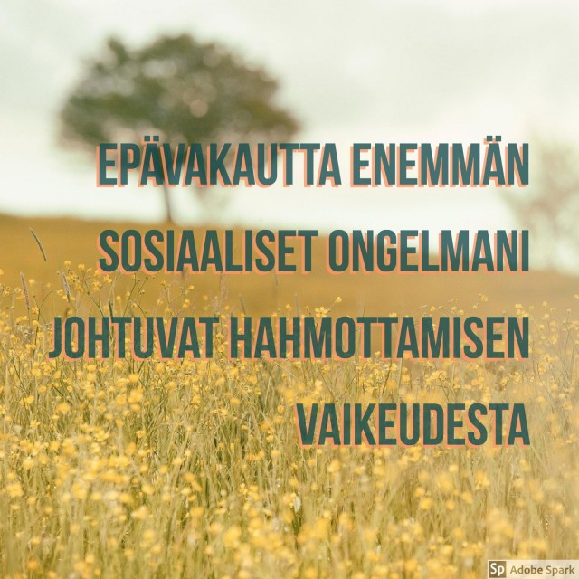 epävakautta enemmän sosiaaliset ongelmani johtuvat hahmottamisen vaikeudesta